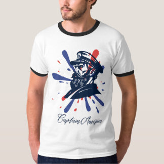 Captain America T-Shirt Design avec drapeau améric