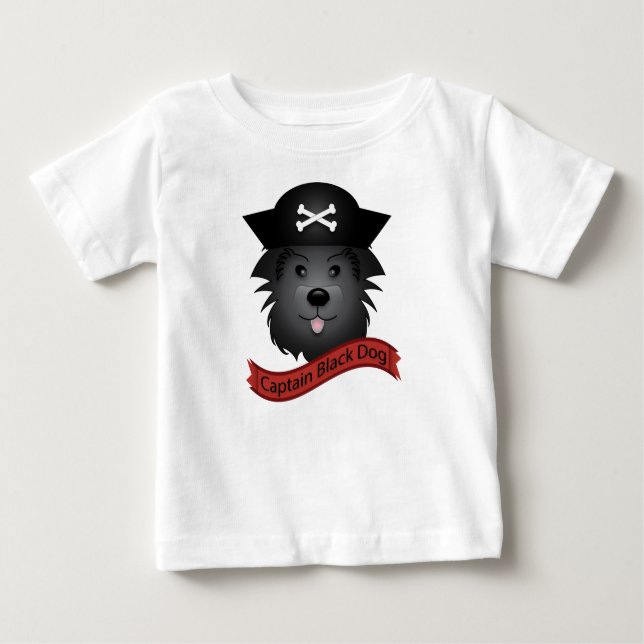 Captain Black Dog - Baby Fine Jersey T-Shirt  (Devant)