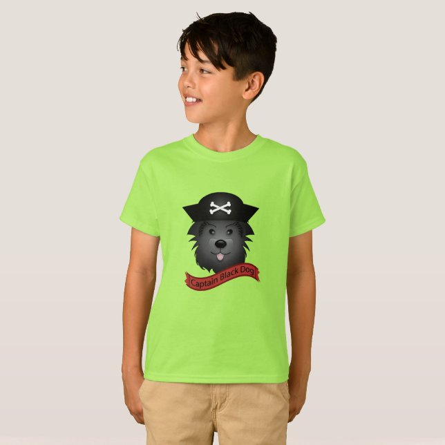 Captain Black Dog - T-shirt de base pour enfants (Devant entier)