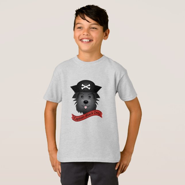 Captain Black Dog - T-shirt de base pour enfants (Devant entier)