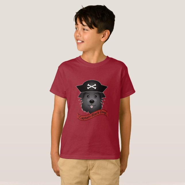 Captain Black Dog - T-shirt de base pour enfants (Devant entier)