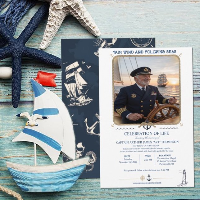 Captain Funeral Invitation Template (Créateur téléchargé)