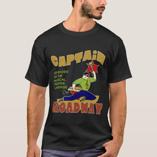 Captain le T-shirt foncé des hommes de Broadway (Devant)