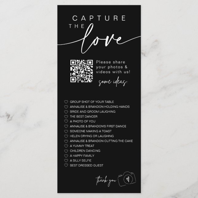 Capture de script moderne La carte de code Love QR (Devant)