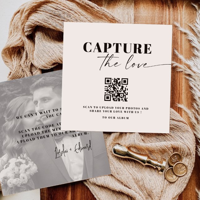 Capture moderne des cartes de table Love QR Code (Créateur téléchargé)