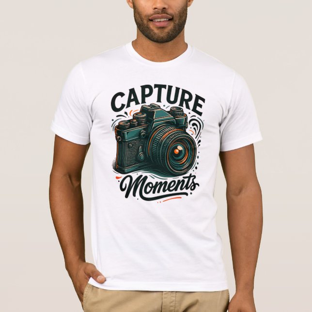 Capture Moments Retro Camera Art T-Shirt (Devant)