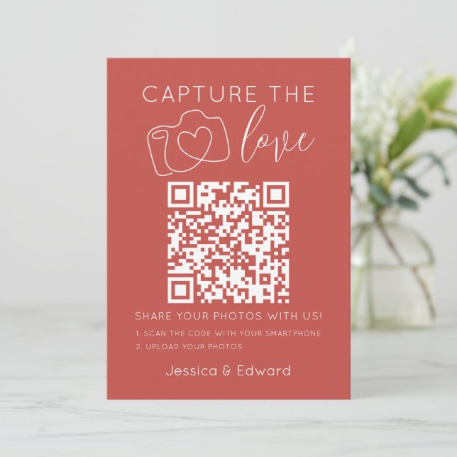 Capturer L'Amour Qr Code Deep Chestnut Chic Modern (Debout devant)