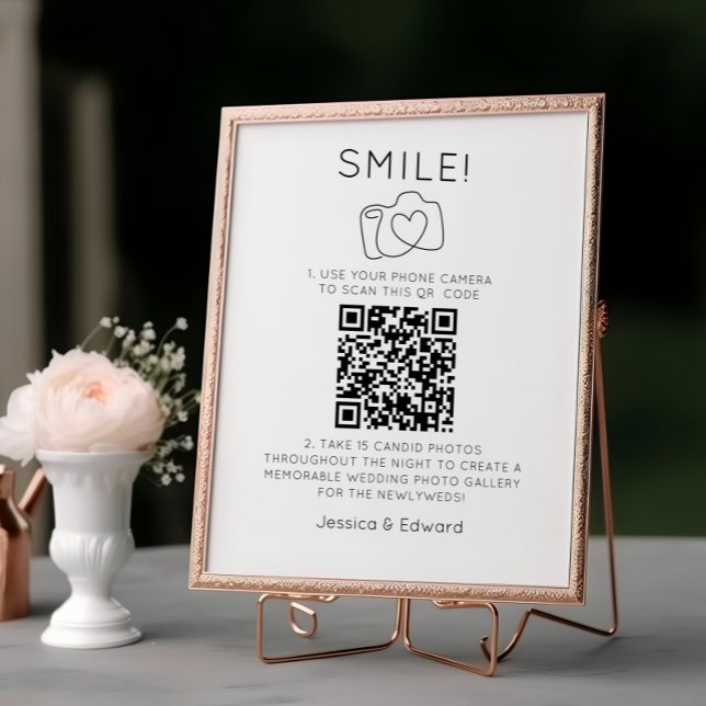 Capturez L'Amour Qr Code Black Chic Mariage modern (Créateur téléchargé)