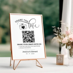 Capturez L'Amour Qr Code Black Chic Mariage modern