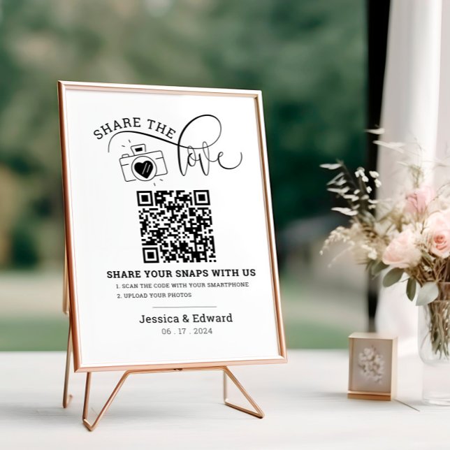Capturez L'Amour Qr Code Black Chic Mariage modern (Créateur téléchargé)