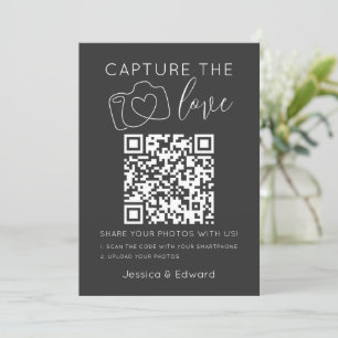 Capturez L'Amour Qr Code Gris Chic Mariage Moderne