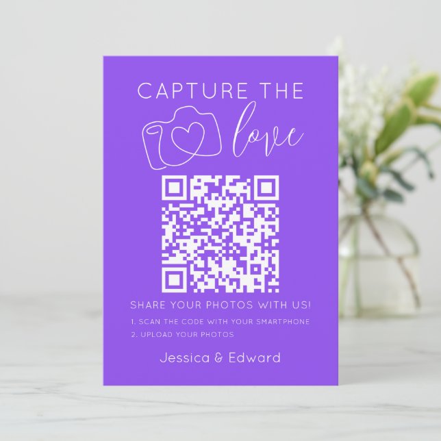 Capturez L'Amour Qr Code Lavender Indigo Modern (Debout devant)
