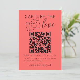 Capturez L'Amour Qr Code Pastel Rouge Mariage mode