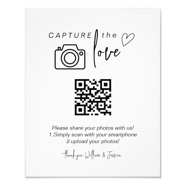 Capturez le code QR d'amour, Signes photo Mariages (Devant)