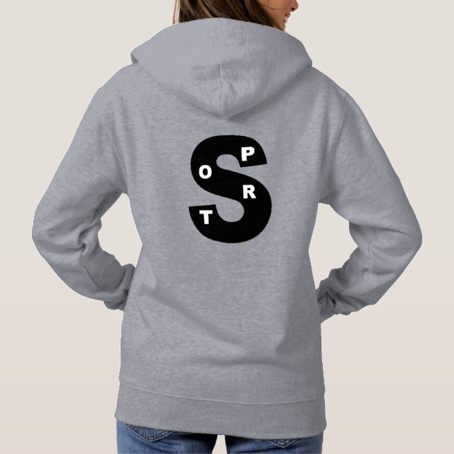 Capuche Pull à acpuche gris  femme  DESIGN SPORT  (Dos)
