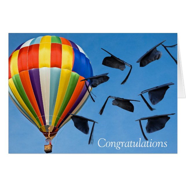 Capuchons de graduation avec ballon à air chaud (Devant horizontal)