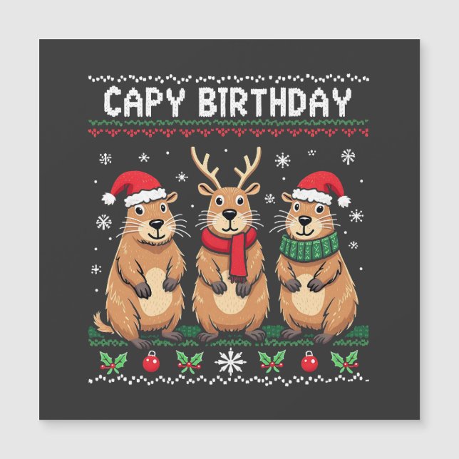 Capy Anniversaire Sweater de Noël Moche Capybara   (Devant)