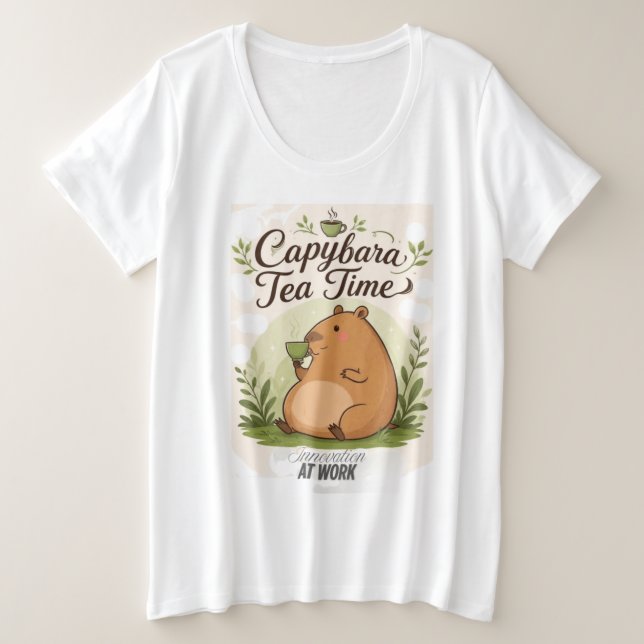 Capybara à la pause thé | Capybara mignon buvant d (Design devant)