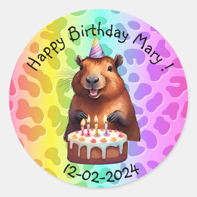 CAPYBARA  BIRTHDAY STICKERS (Devant)