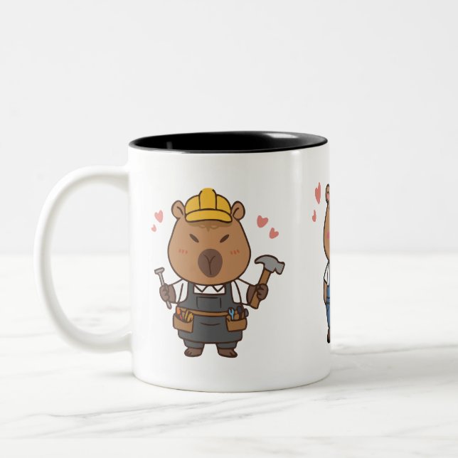 Capybara Carpenter Mug | Café de travail du bois a (Gauche)