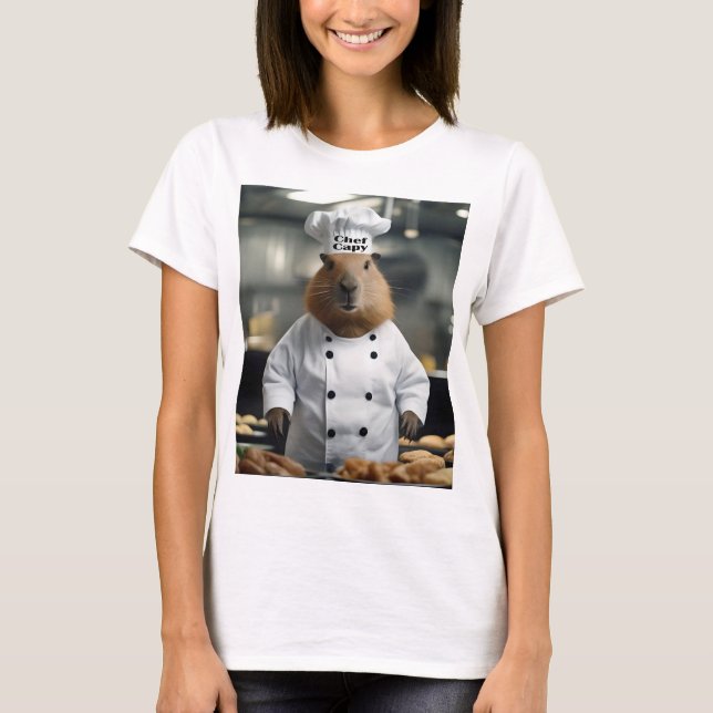 Capybara Chef Drôle, Tshirt pour Dames (Devant)