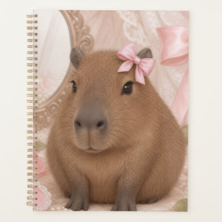 capybara coquette ruban rose