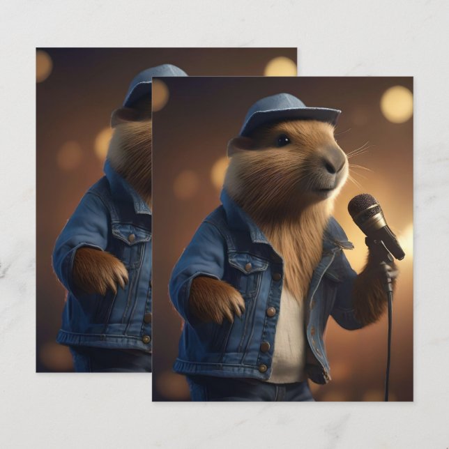 "Capybara Cowboy : Serenading the Wild West" (Devant / Derrière)