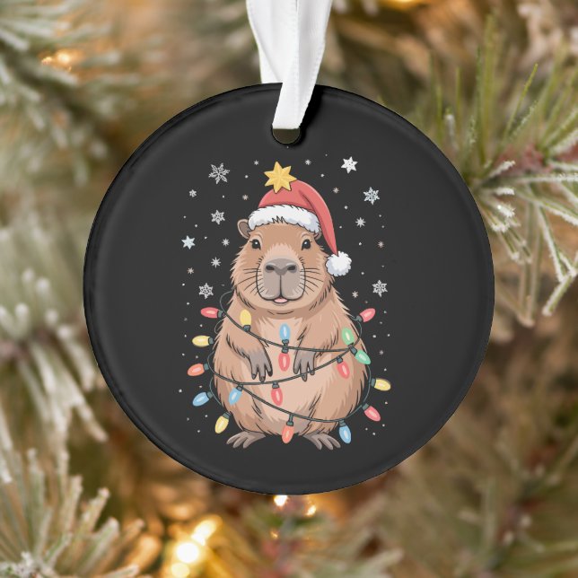 Capybara de Noël avec chapeau de Père Noël Lumière (Arbre)
