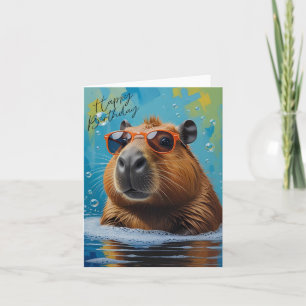 Capybara Funny Bonne carte d'anniversaire
