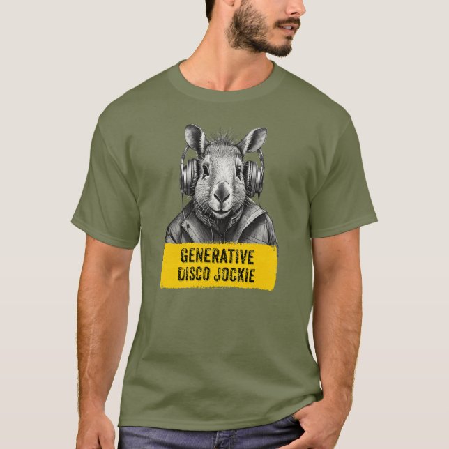 Capybara Generative Disco Jockie cool fun T-shirt (Devant)
