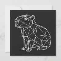 Capybara Géométrique Blanc Style Origami Minimalis