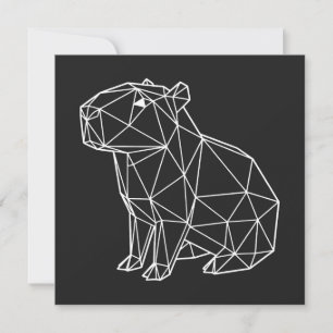 Capybara Géométrique Blanc Style Origami Minimalis