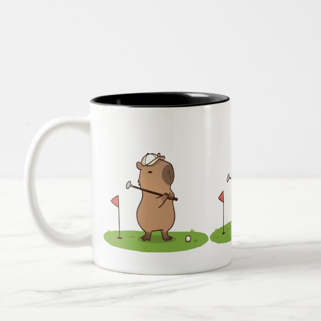 Capybara Golf Mug | Funny Golfer Coffee Cup (Gauche)