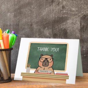 Capybara Happy Teacher's Day Carte de remerciement