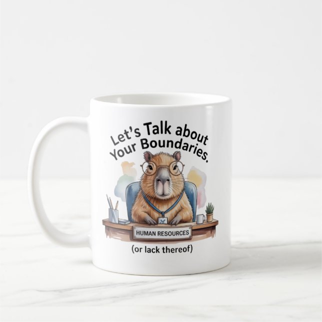 Capybara HR Mug - Funny Office Boundaries Coffee C (Gauche)