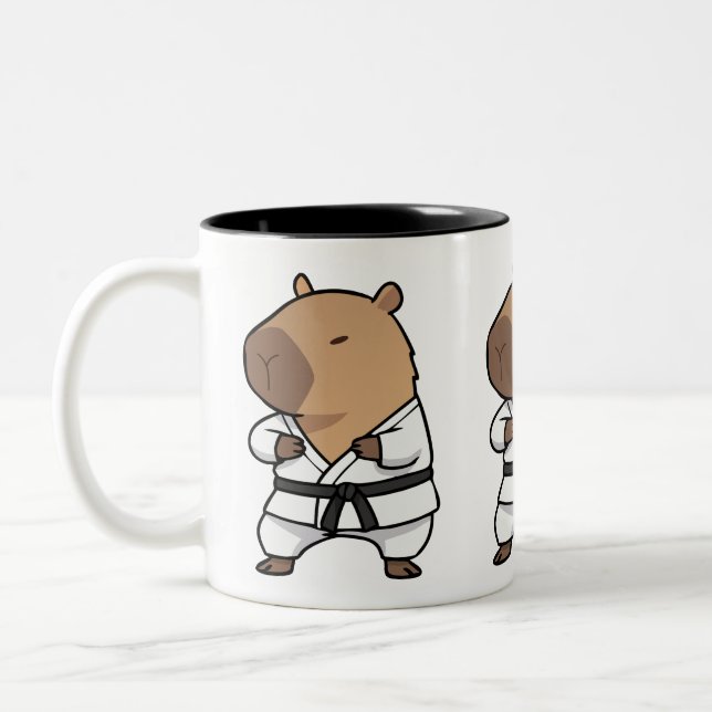 Capybara Karate Mug | Drôle café d'arts martiaux (Gauche)