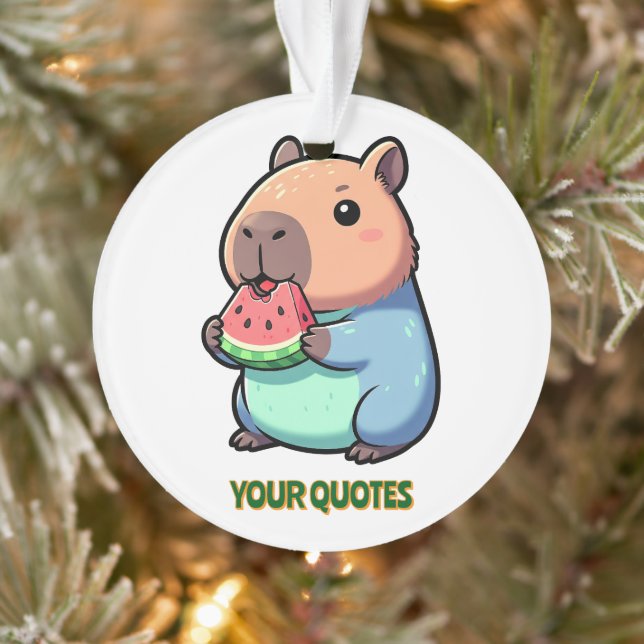 Capybara Mignon Mangeant de la Pastèque (Arbre)