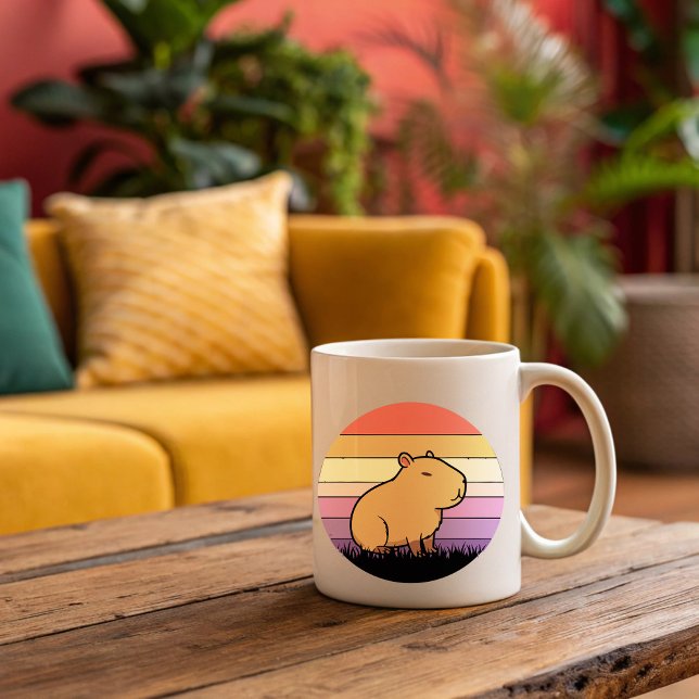Capybara Mug couché de soleil | Animal de détente  (Créateur téléchargé)