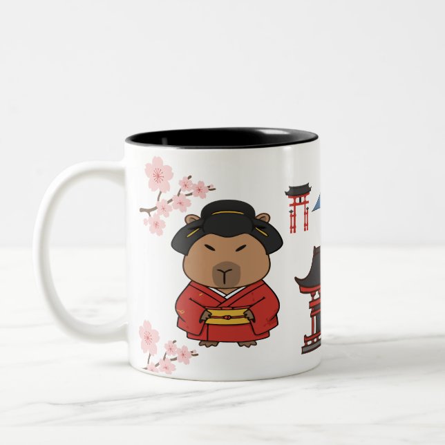 Capybara Mug japonais | Coupe de café esthétique m (Gauche)