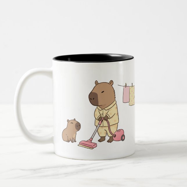 Capybara Mum Mug | Cadeau gentil et confortable po (Gauche)