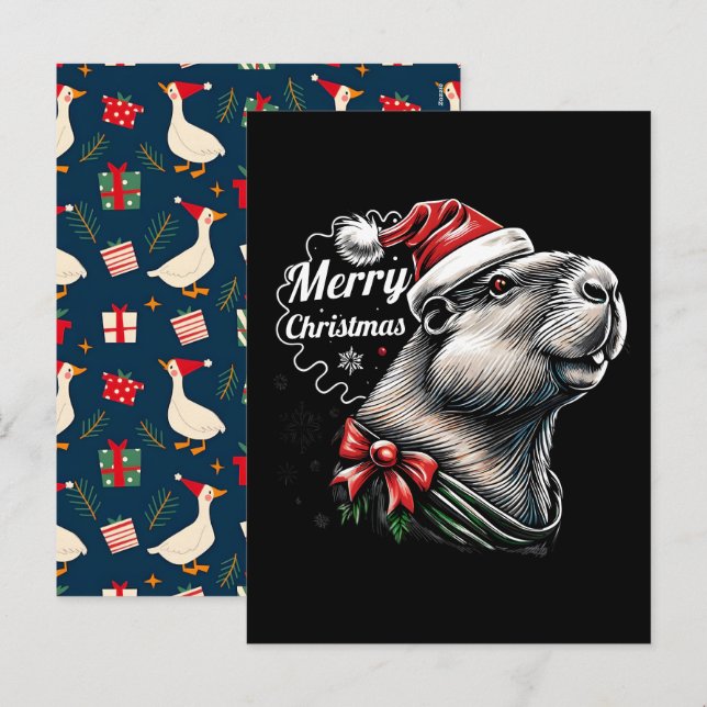 Capybara qui fait le dab pour Noël Santa – Vacance (Devant / Derrière)