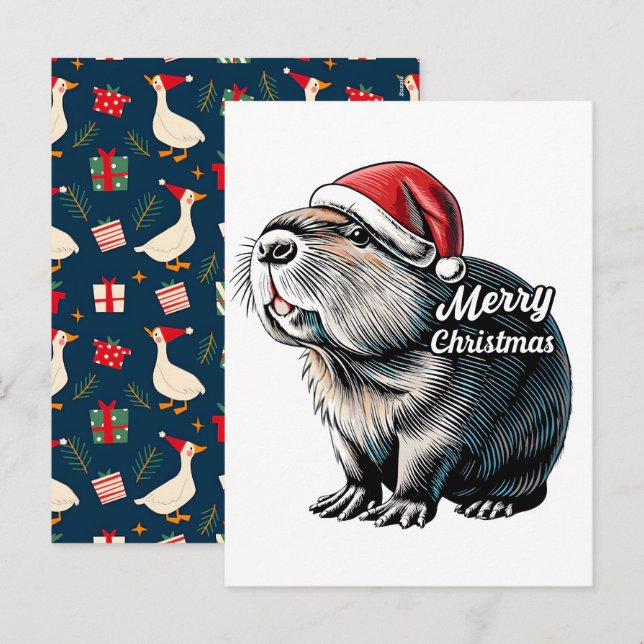 Capybara qui fait le dab pour Noël Santa – Vacance (Devant / Derrière)