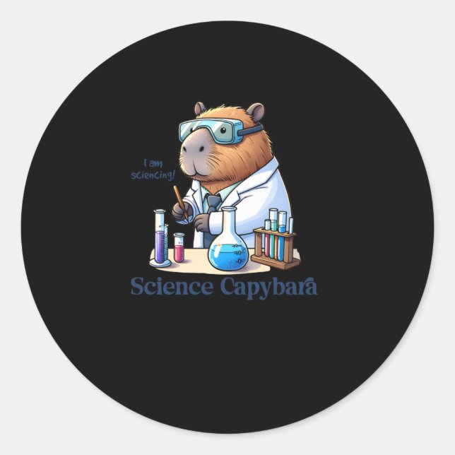 Capybara Scientist I'm Doing Science ! Autocollant (Devant)