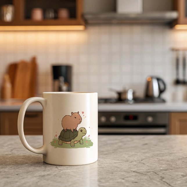 Capybara & Turtle Mug | Amitié des animaux mignons (Créateur téléchargé)