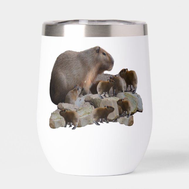 Capybaras De Mère Et De Bébé, (Arrière)