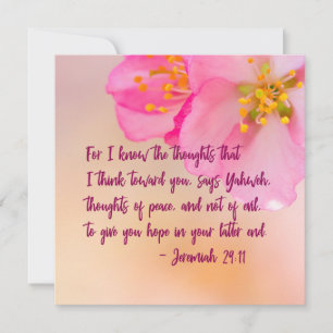 Car Je Connais Les Pensées Christian Floral