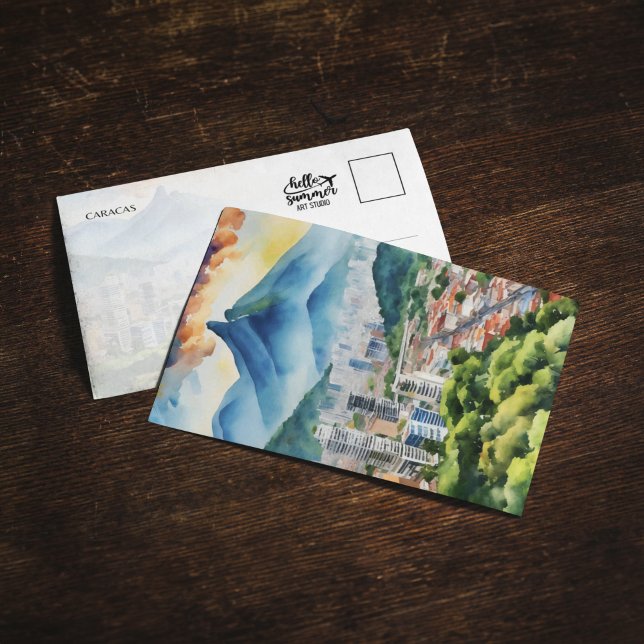 Caracas Venezuela Carte postale Aquarelle (Créateur téléchargé)