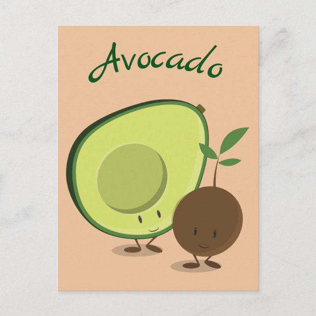 Caractère Avocado | Carte postale (Devant)