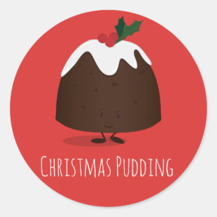 Caractère de dessin de Noël Pudding   Sticker