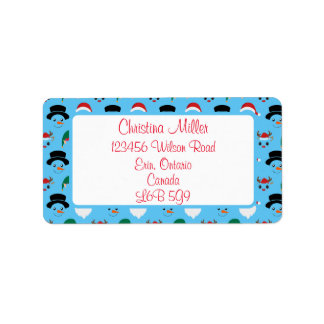 Caractères de Noël Étiquette de adresse